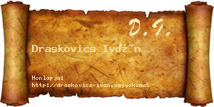 Draskovics Iván névjegykártya